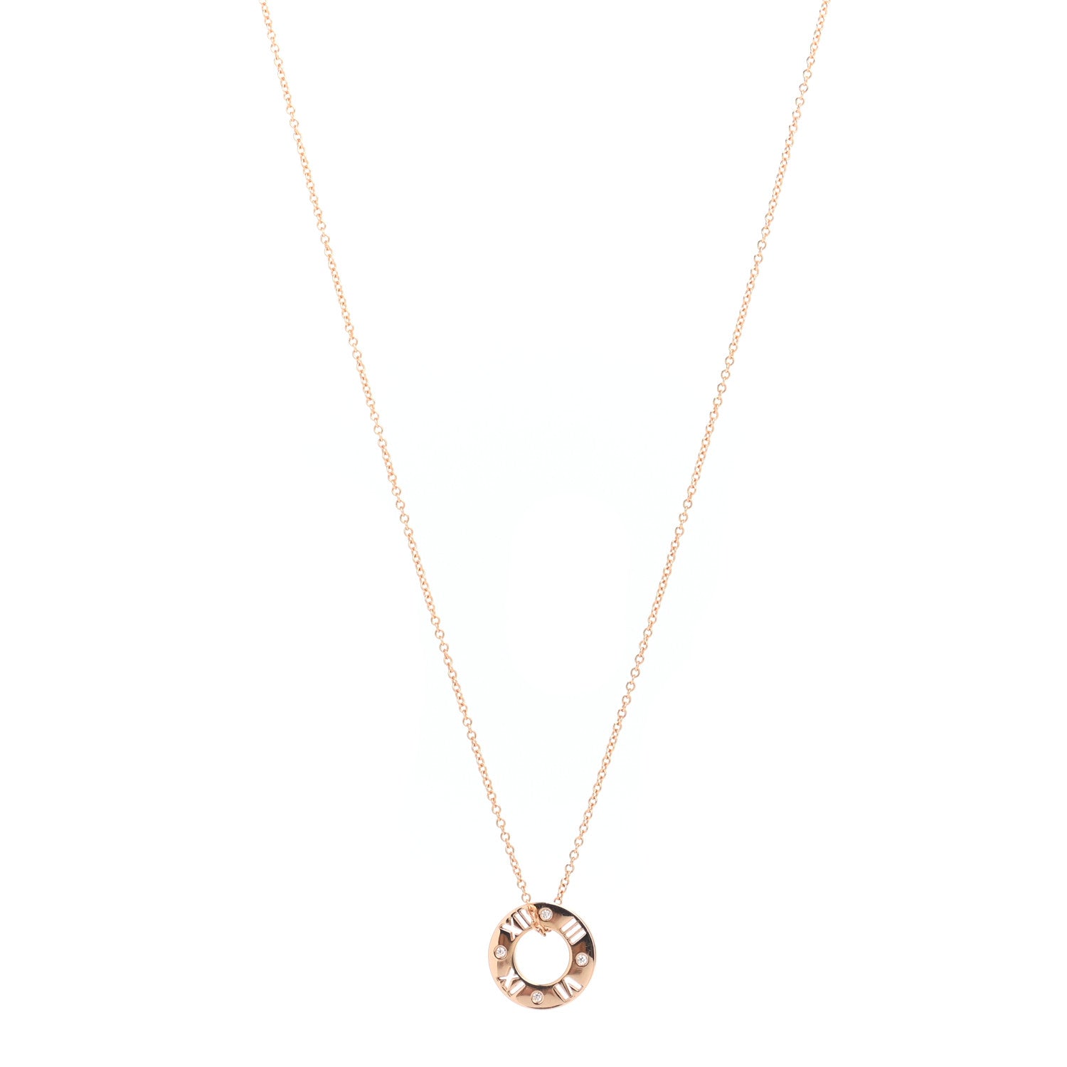 Tiffany 18K Yellow Gold Diamond Atlas Pierced Pendant Necklace 1 of 5