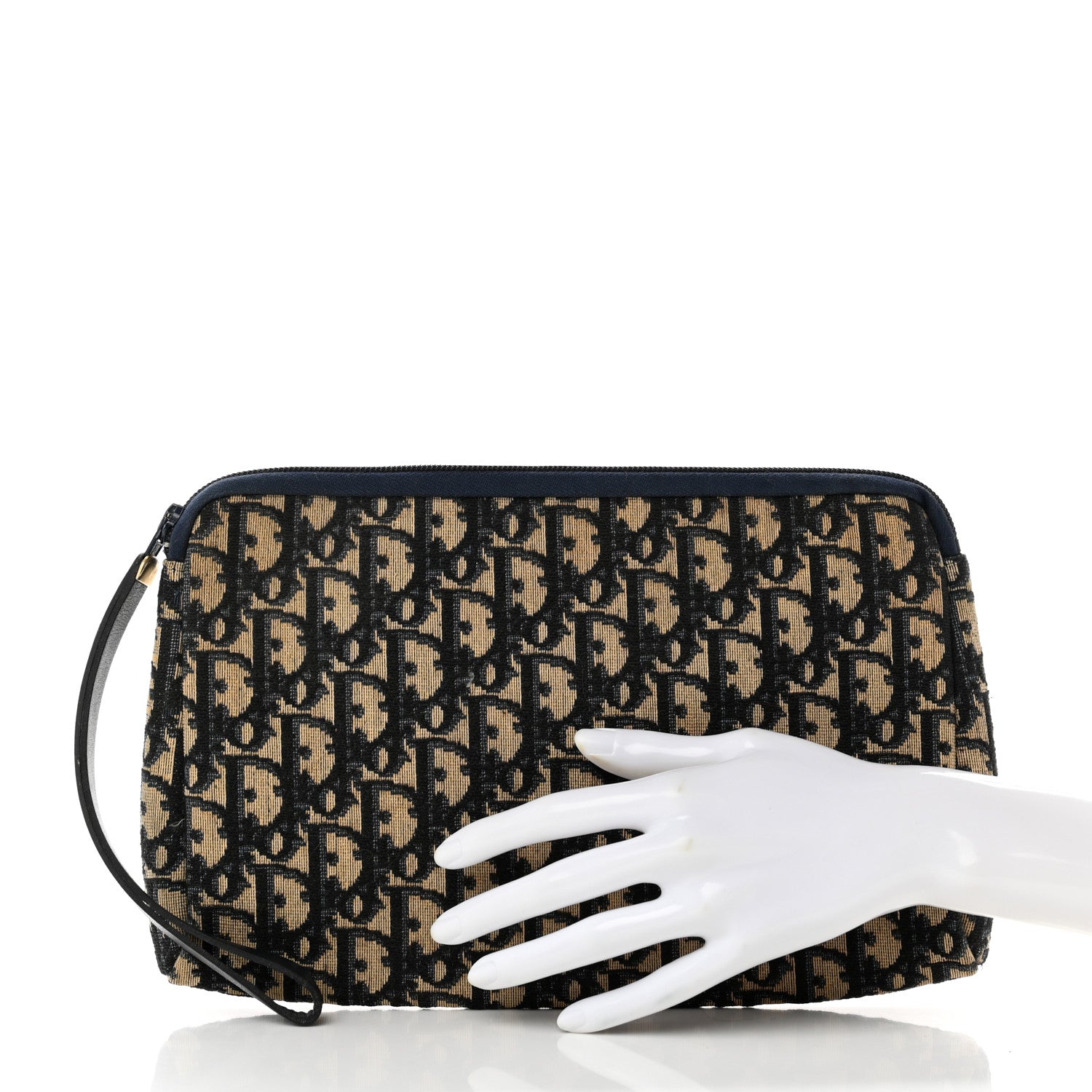 Christian Dior Monogram Wristlet Clutch Navy Blue 2 of 6