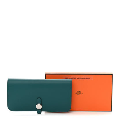 Hermes Evercolor Dogon Recto Verso Wallet Vert Bosphore 8 of 8