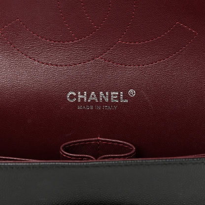 Chanel Caviar Chevron Quilted Jumbo Double Flap Black 6 of 16