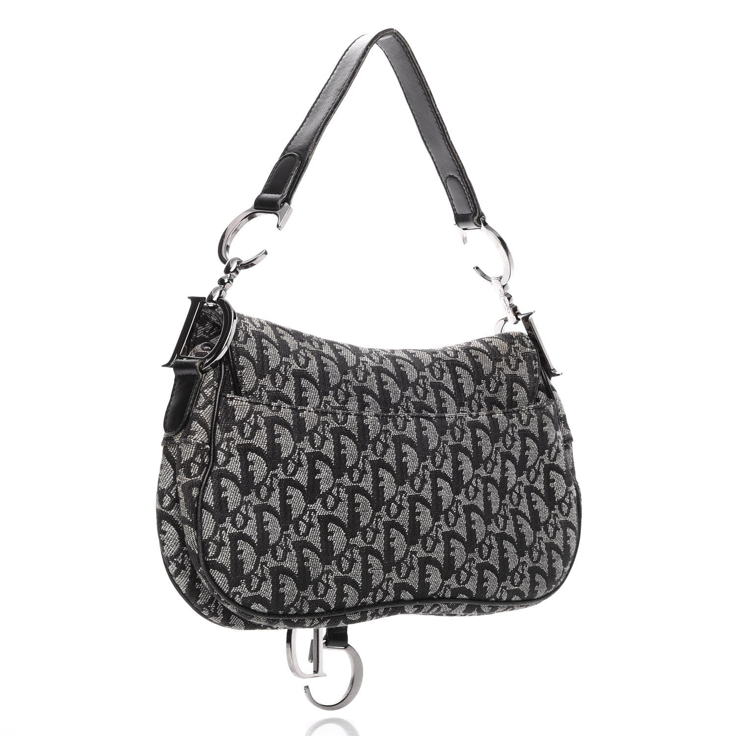 Christian Dior Monogram Double Saddle Bag Black 3 of 10