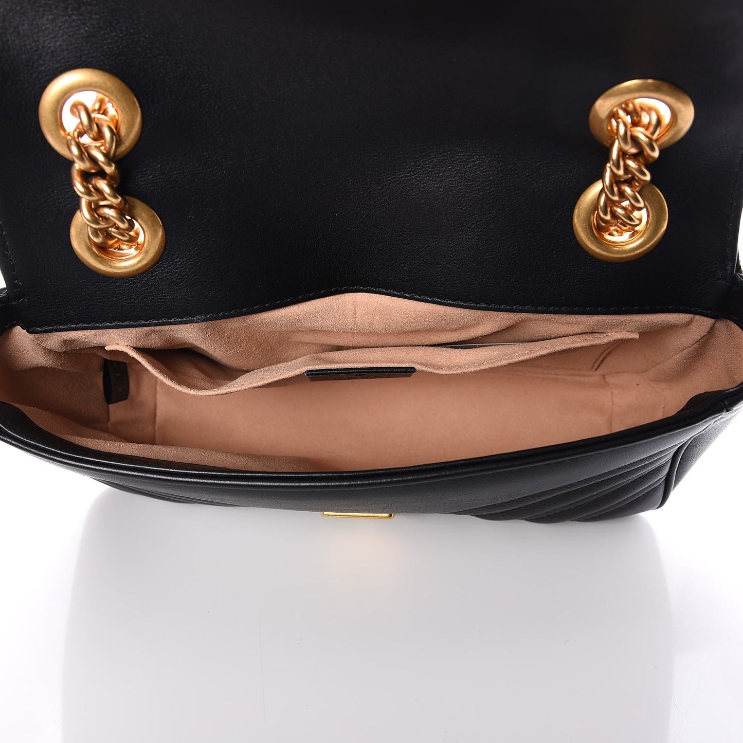 Calfskin Matelasse Mini GG Marmont Shoulder Bag Black