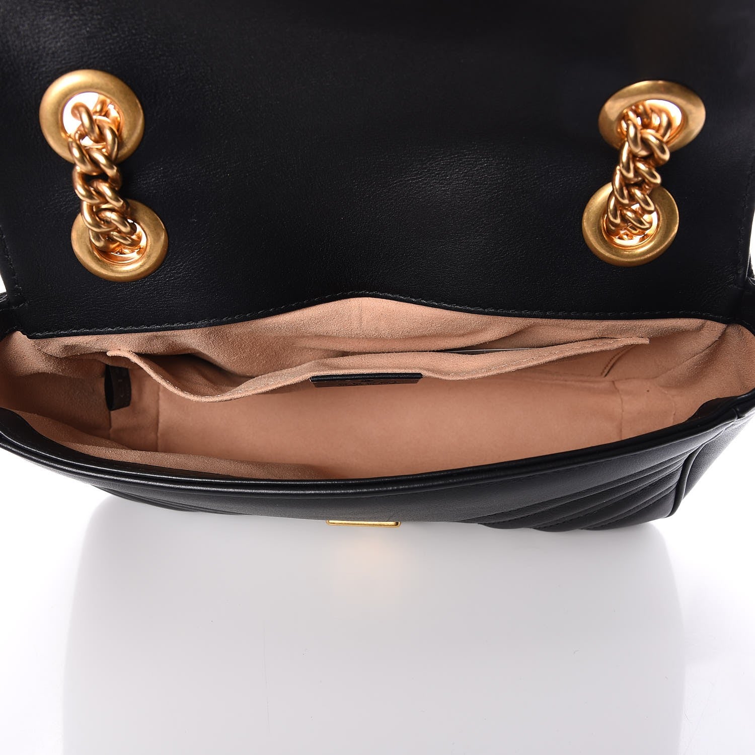 Gucci Calfskin Matelasse Mini GG Marmont Shoulder Bag Black 5 of 7