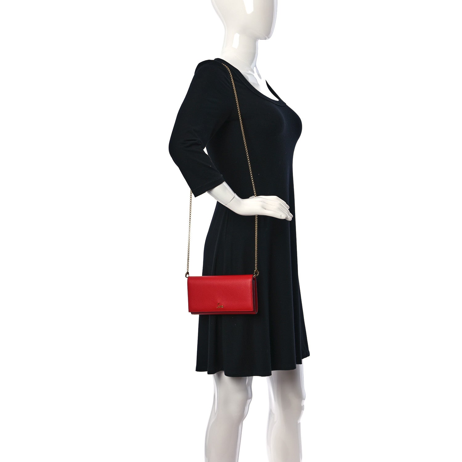Christian Louboutin Calfskin Boudoir Wallet on Chain Red 3 of 9