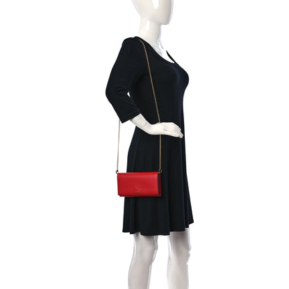 Christian Louboutin Calfskin Boudoir Wallet on Chain Red 3 of 9