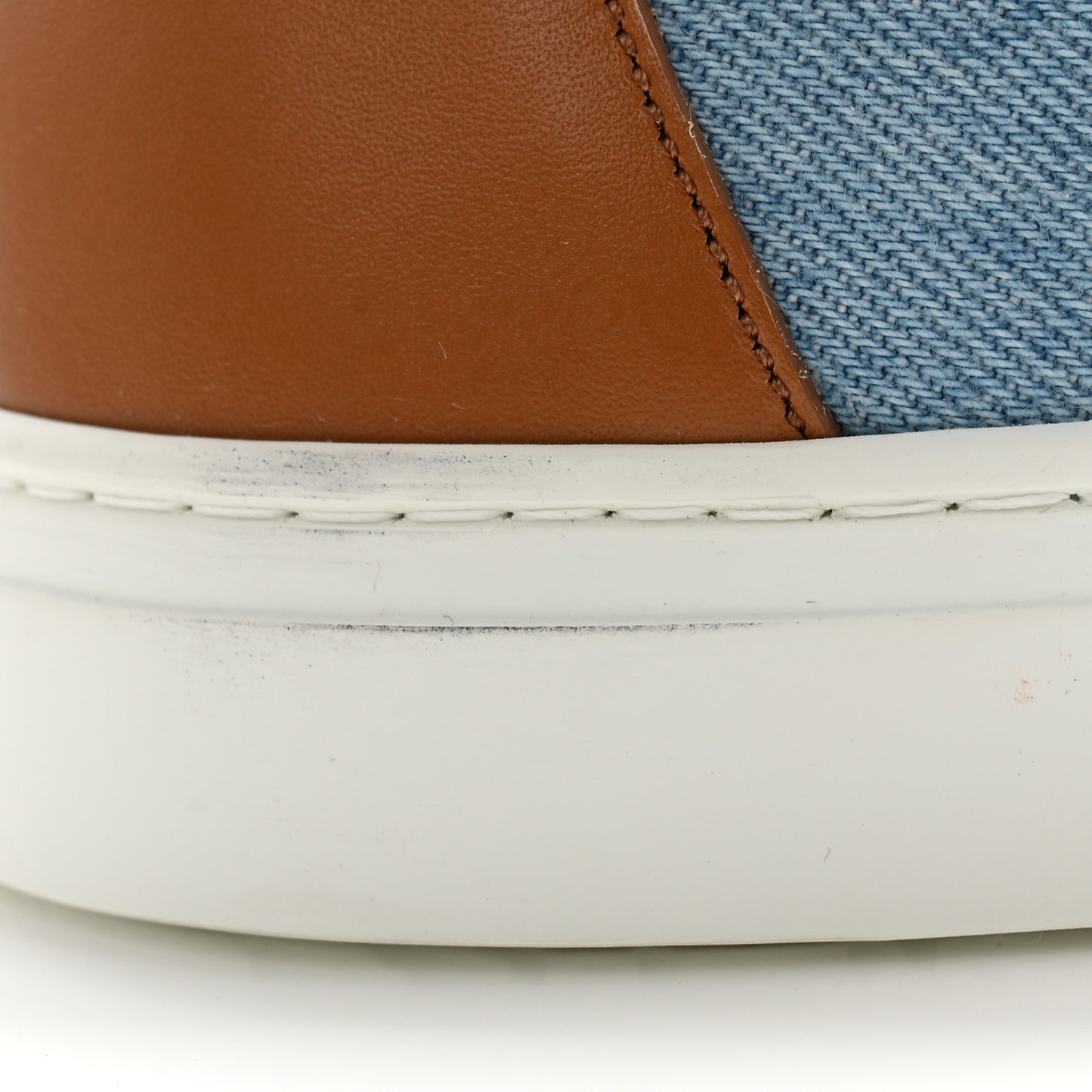 Denim Calfskin Womens Game Slip On Sneakers 39 Bleu Clair Gold