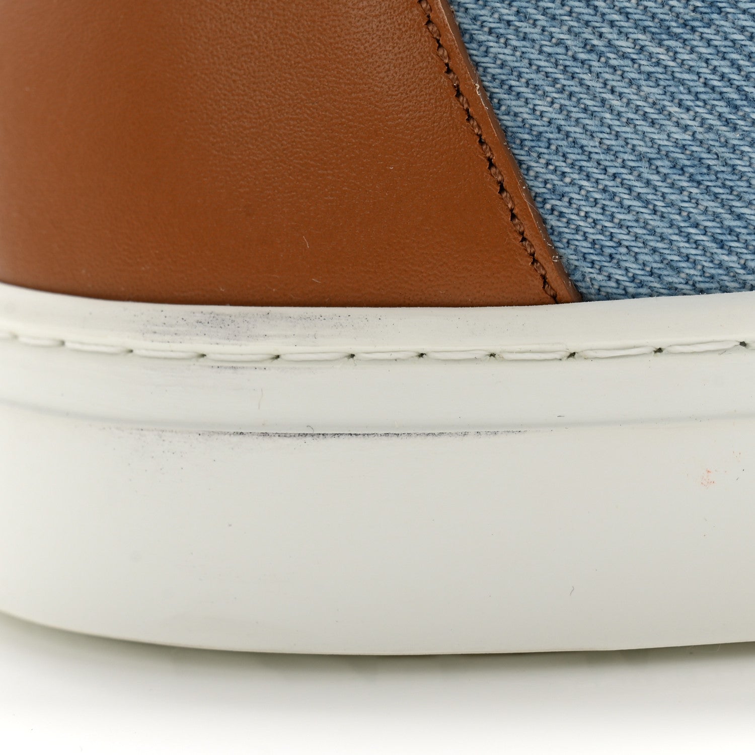 Hermes Denim Calfskin Womens Game Slip On Sneakers 39 Bleu Clair Gold 9 of 13