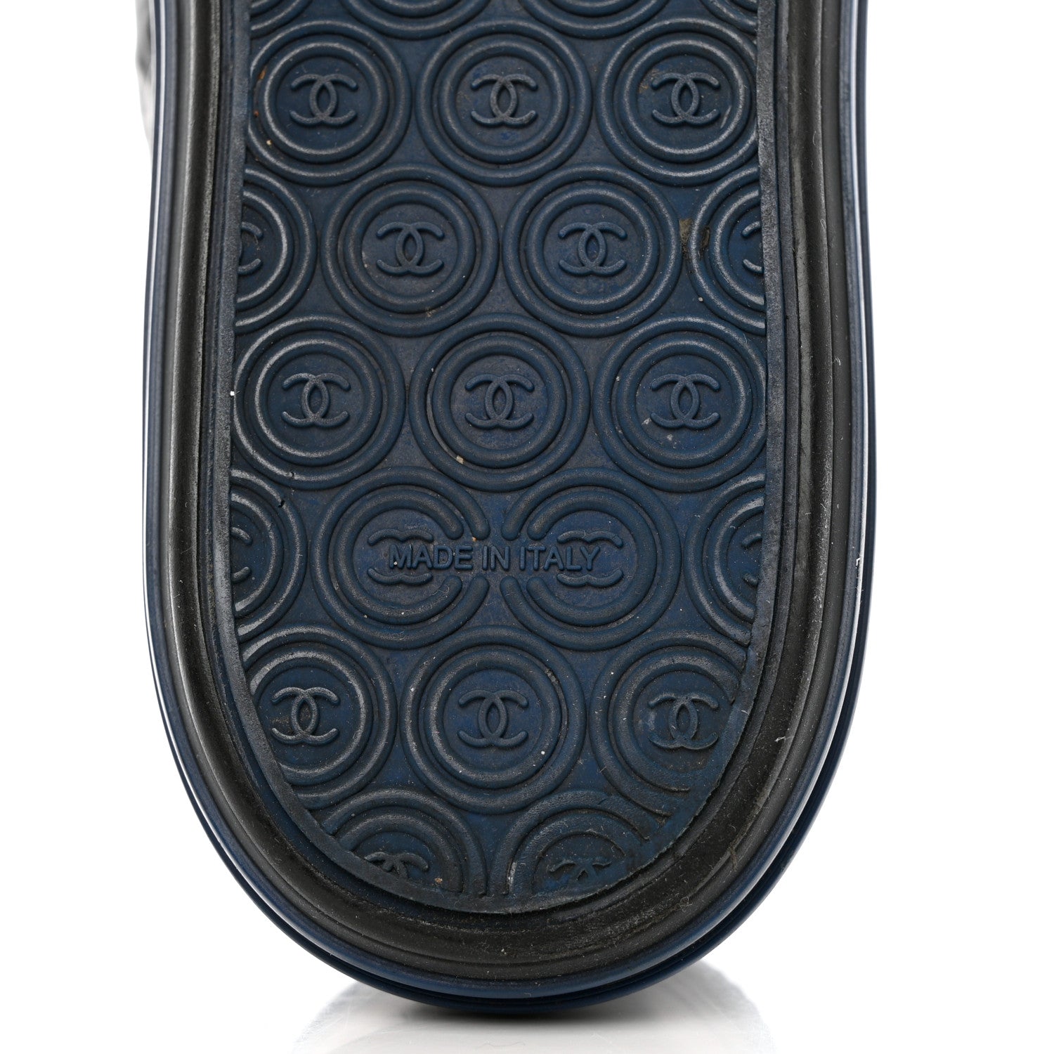Chanel Nylon Calfskin Quilted CC Sneakers 37 Black Blue 8 of 11
