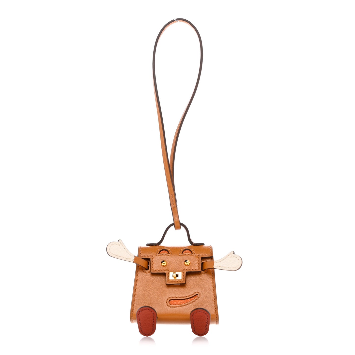 Tadelakt Chevre Mysore Kelly Quelle Idole Bag Charm Gold