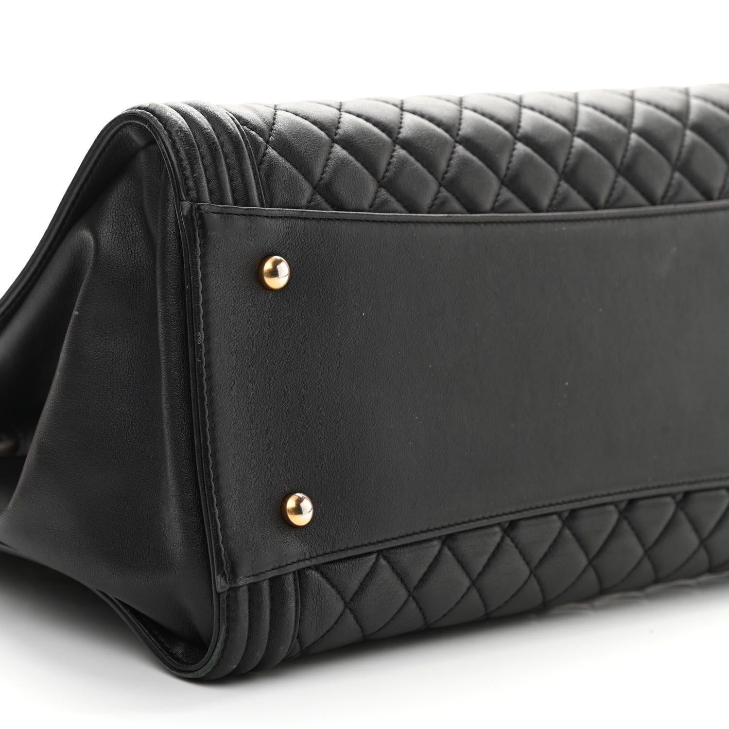 Chanel Calfskin Quilted Boy Shopping Tote Black 8 of 9