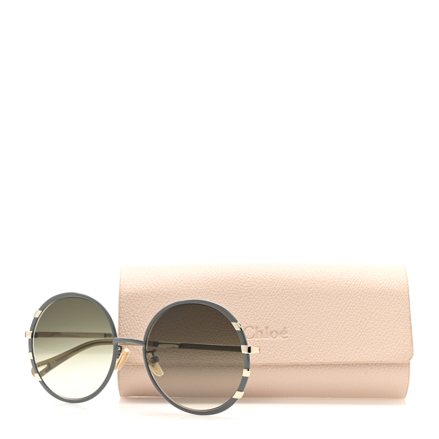 Chloe Metal Round Sunglasses CH0114S Blue Gold 8 of 8