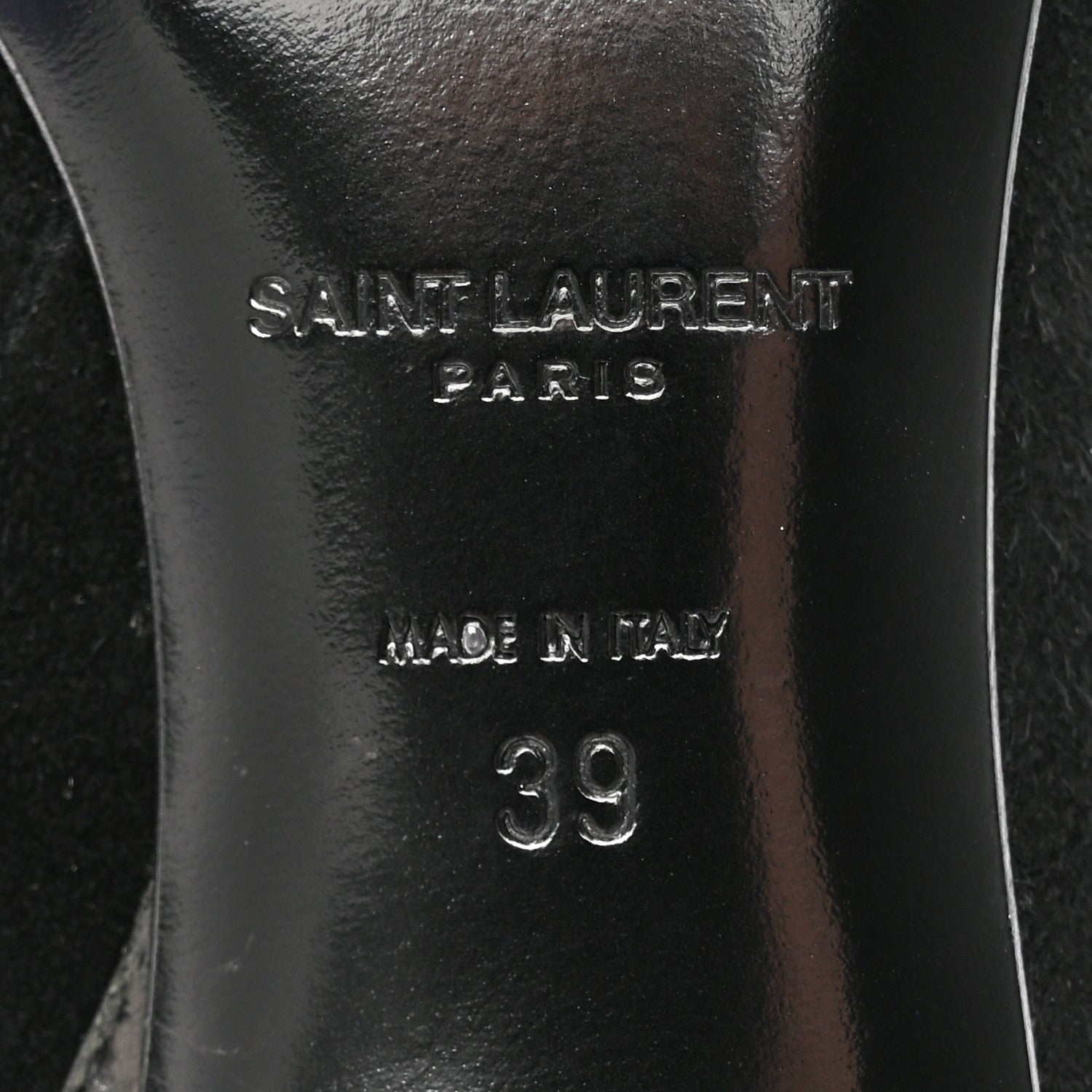 Saint Laurent Suede Calfskin Embellished Ankle Boots 39 Black 7 of 13