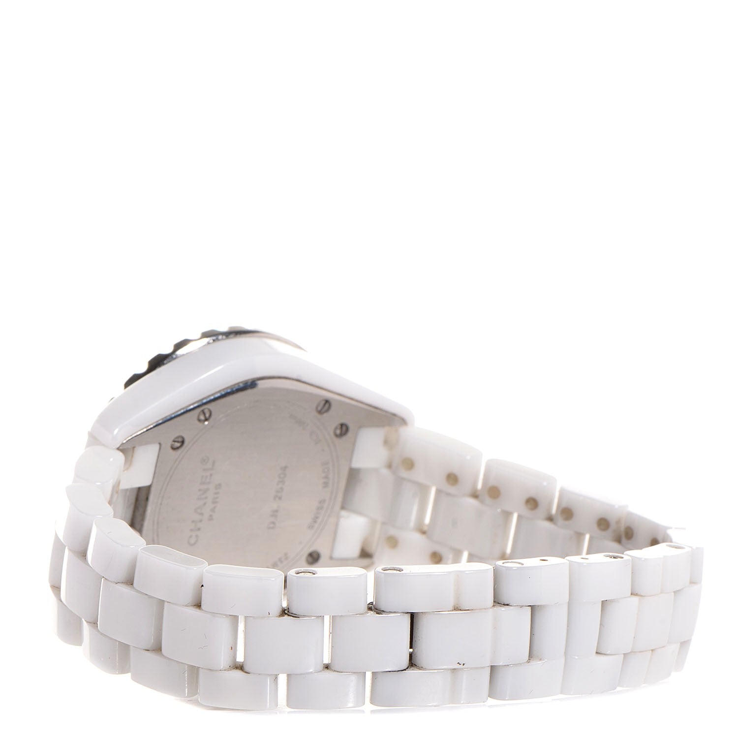 Chanel Stainless Steel Ceramic Diamond 33mm J12 Quartz Watch White 3 of 6