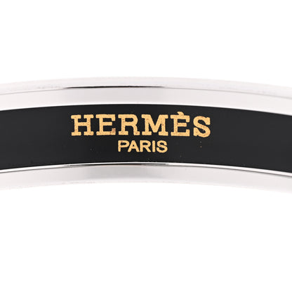 Hermes Enamel Printed Narrow Caleche Bracelet 70 Black 4 of 6