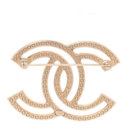Chanel Crystal CC Brooch Light Gold 3 of 5