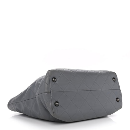 Chanel Lambskin Quilted Shopping Tote Grey 3 of 24