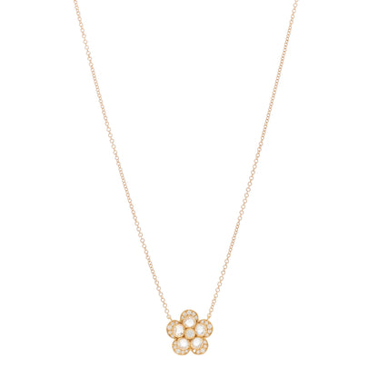 Tiffany 18K Rose Gold Diamond Small Enchant Garden Rose Cut Flower Pendant Necklace 1 of 4
