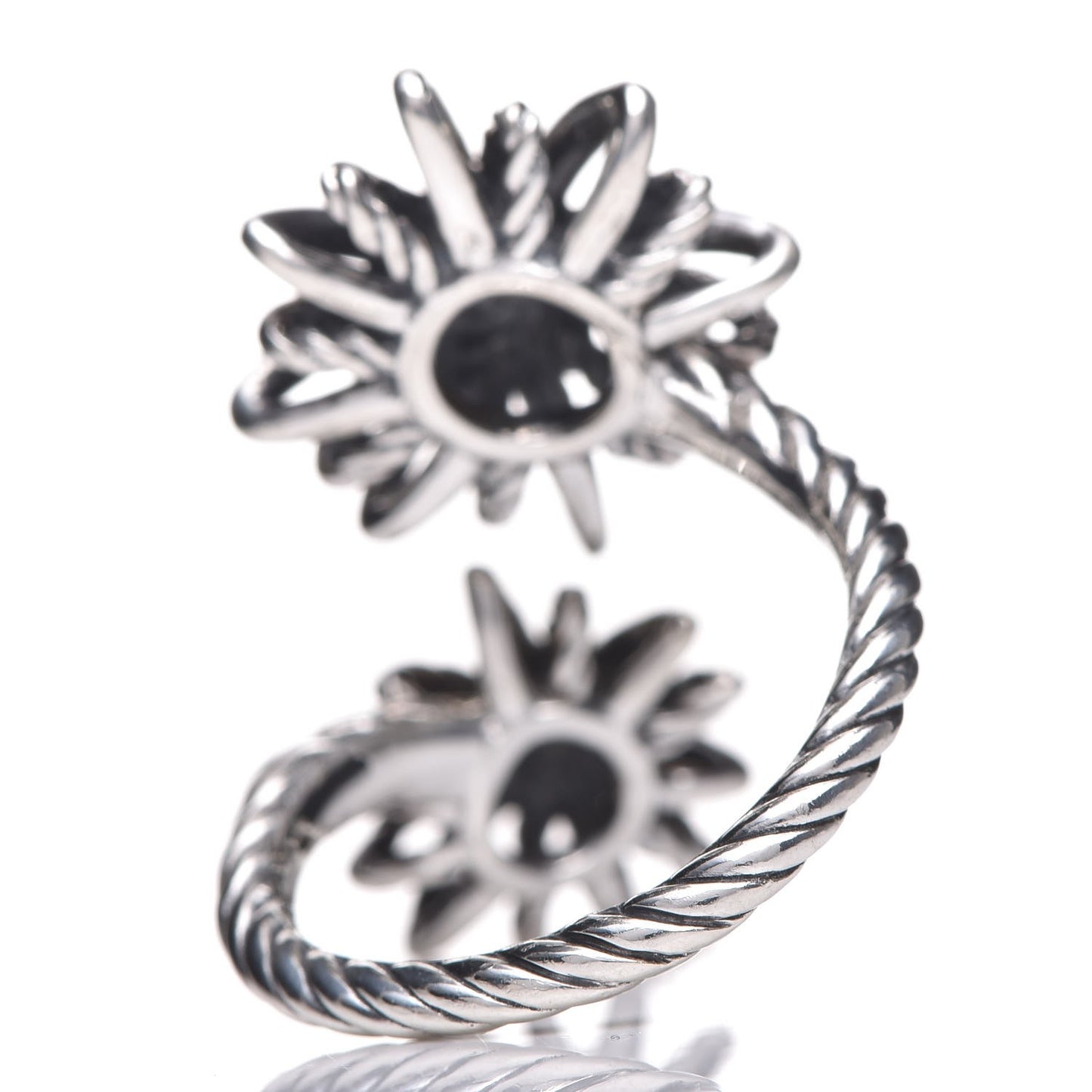 Sterling Silver Diamond 28mm Open Starburst Ring 57 8