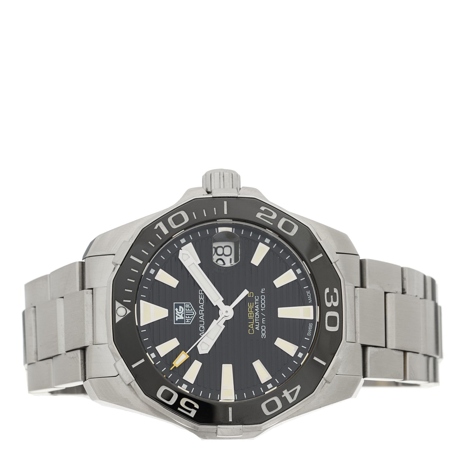 Tag Heuer Stainless Steel 41mm Aquaracer 300M Automatic Watch Black WAY211A-0 2 of 4