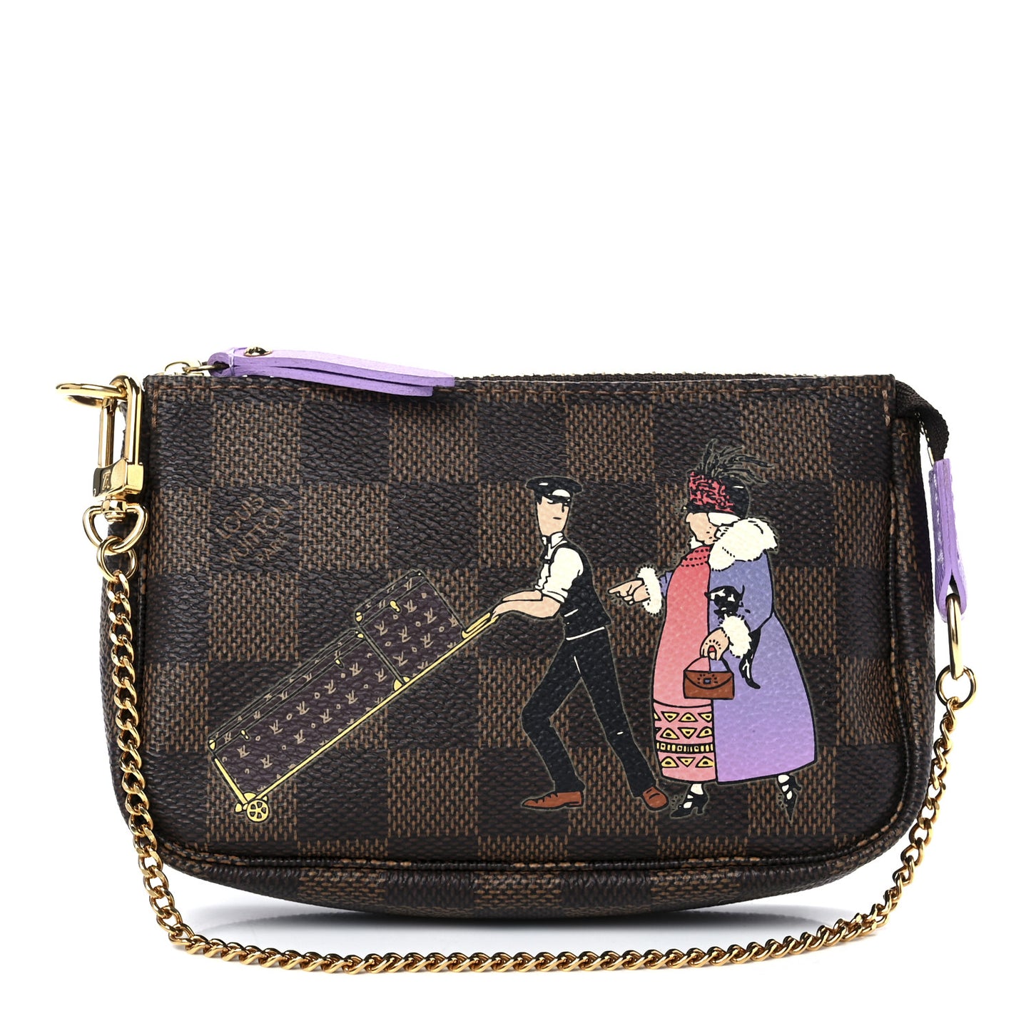 Damier Ebene Illustre Mini Pochette Accessories Violet