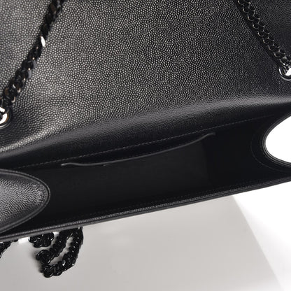 Saint Laurent Grain De Poudre Medium Classic Monogram Kate Satchel Black 5 of 6