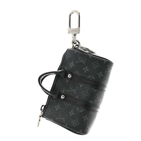 Monogram Eclipse Mini Keepall Bag Charm Key Holder Black