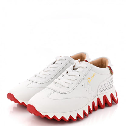 Christian Louboutin Calfskin Neoprene Womens Loubishark Sneakers 40 White 3 of 9