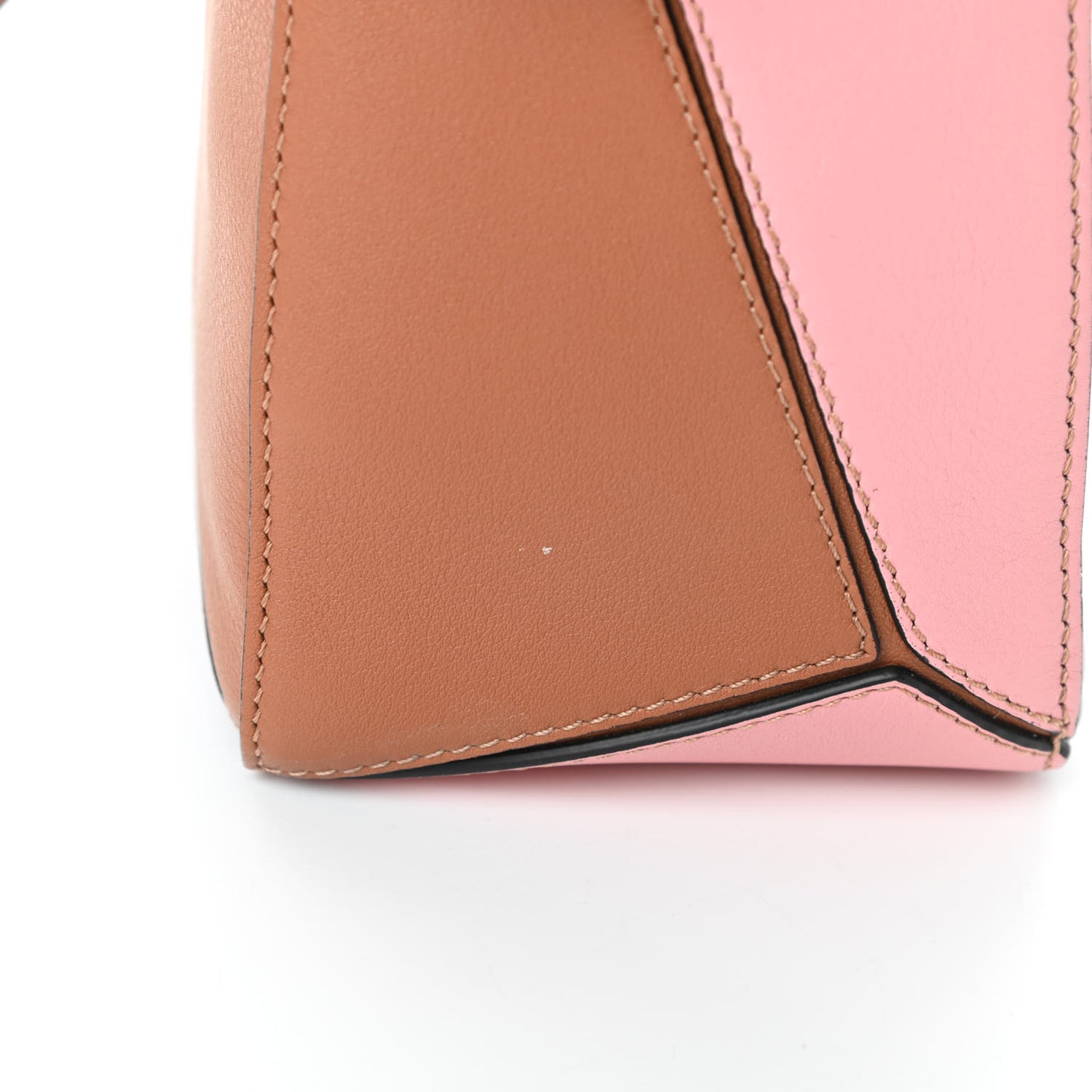 Calfskin Small Puzzle Bag Tan Medium Pink