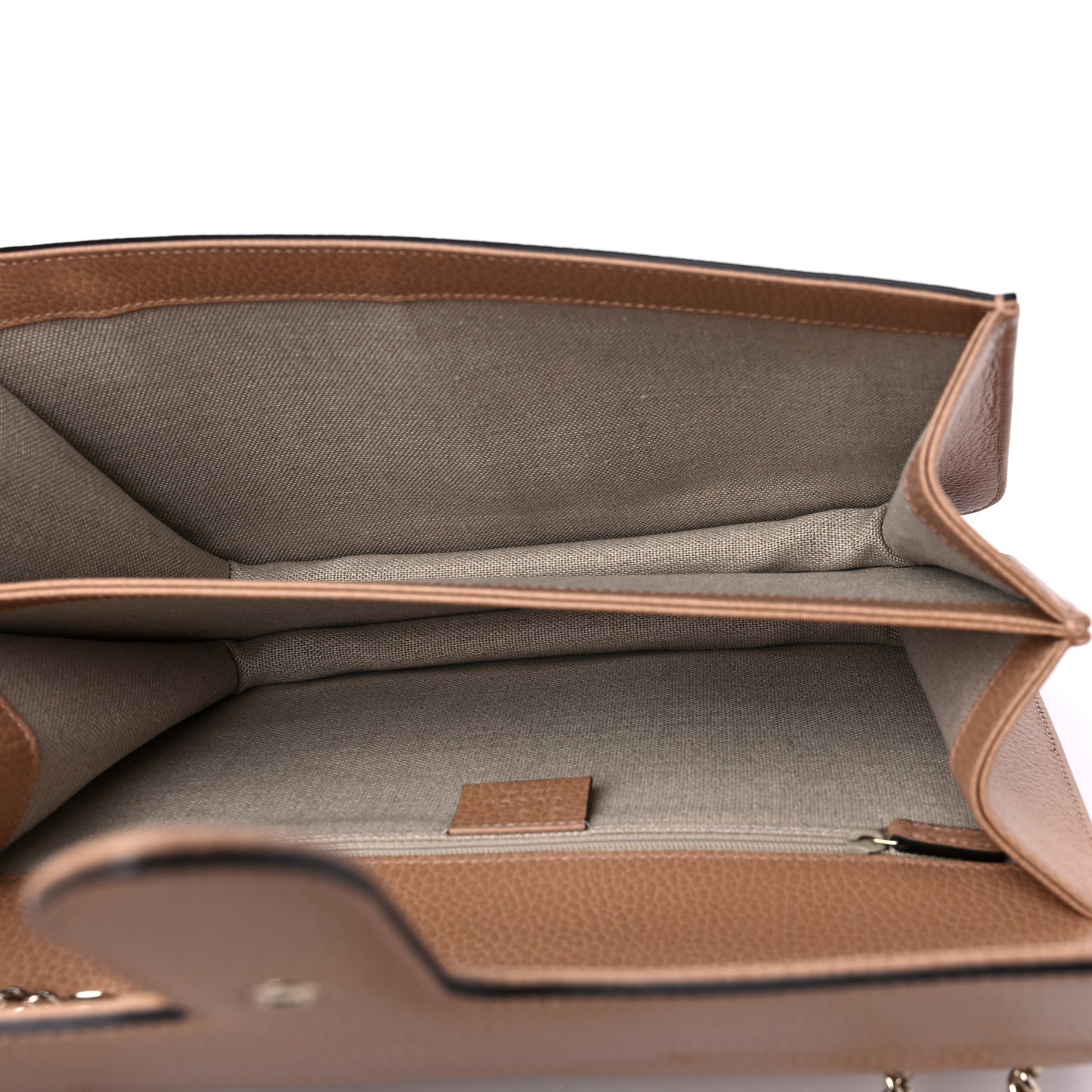 Dollar Calfskin Interlocking G Shoulder Bag Camelia