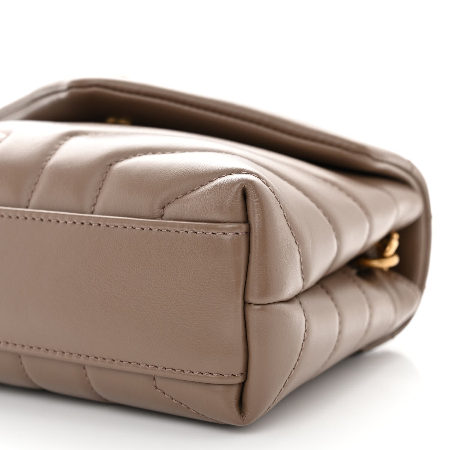 Saint Laurent Calfskin Y Quilted Monogram Toy Loulou Crossbody Bag Taupe 11 of 11