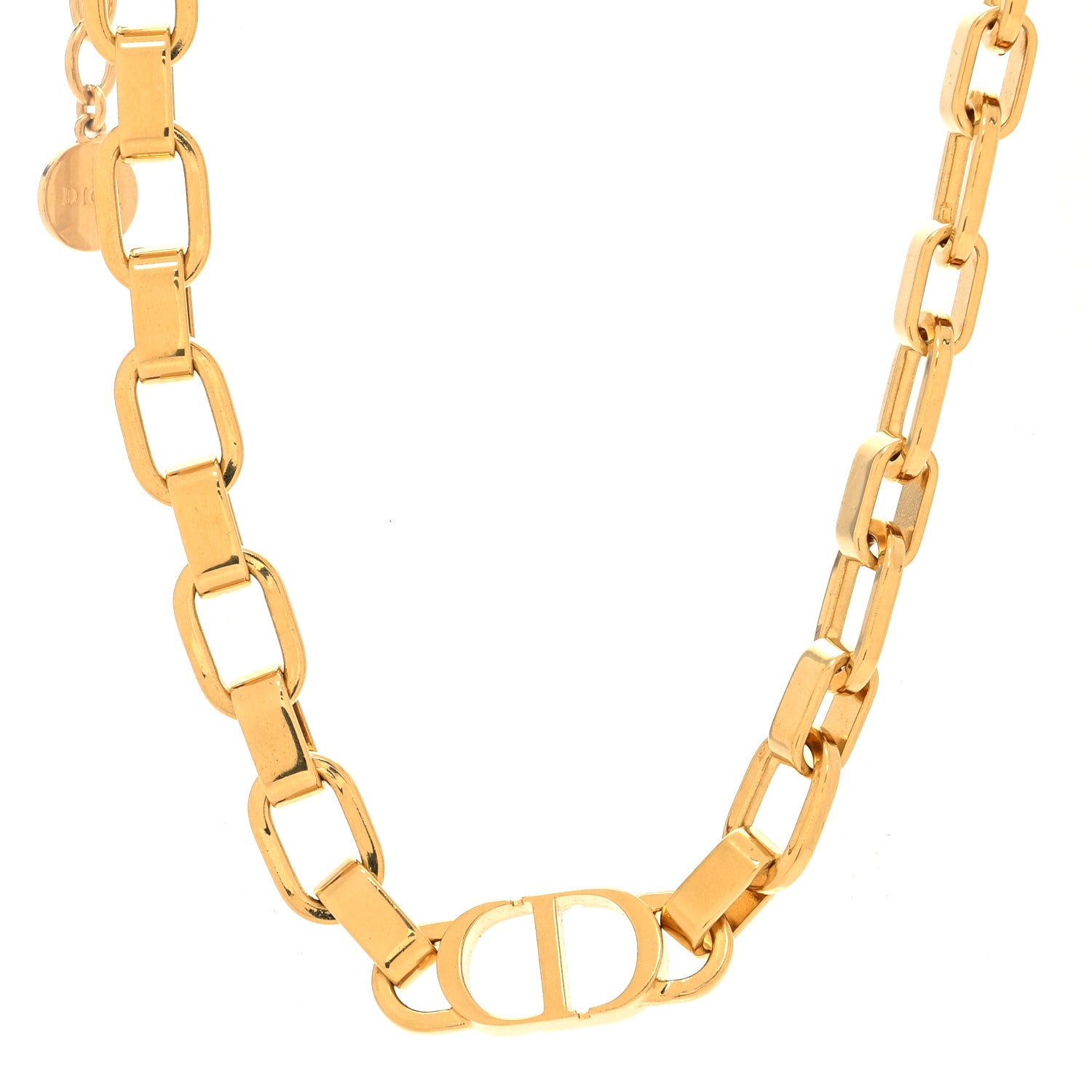 Christian Dior Metal 30 Montaigne Chain Choker Necklace Gold 1 of 5