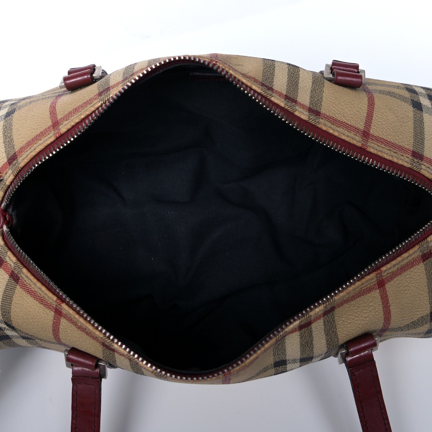 Burberry Haymarket Check Barrel Bag Brown 4 of 5