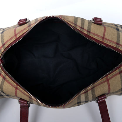 Burberry Haymarket Check Barrel Bag Brown 4 of 5