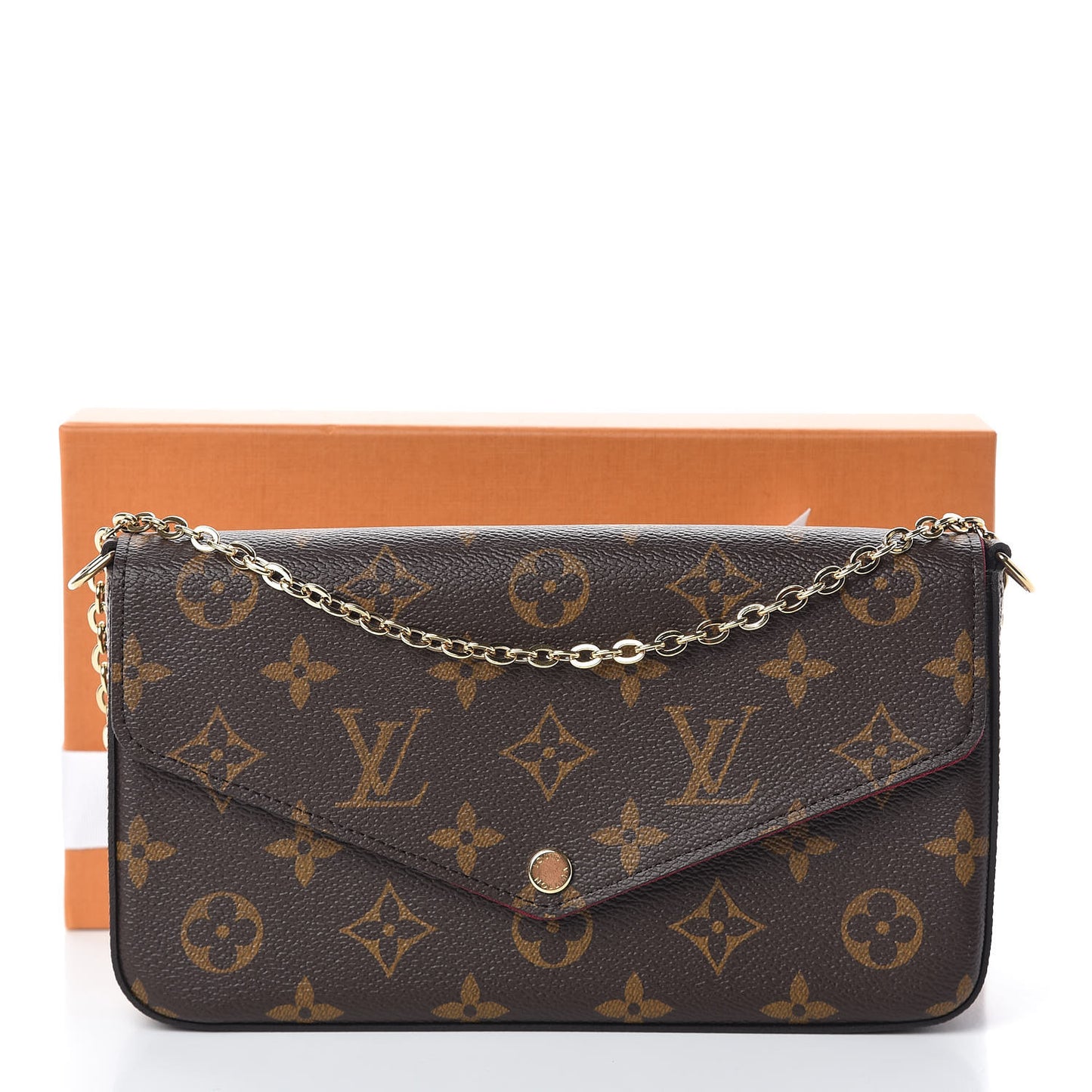 Monogram Pochette Felicie Chain Wallet Fuchsia