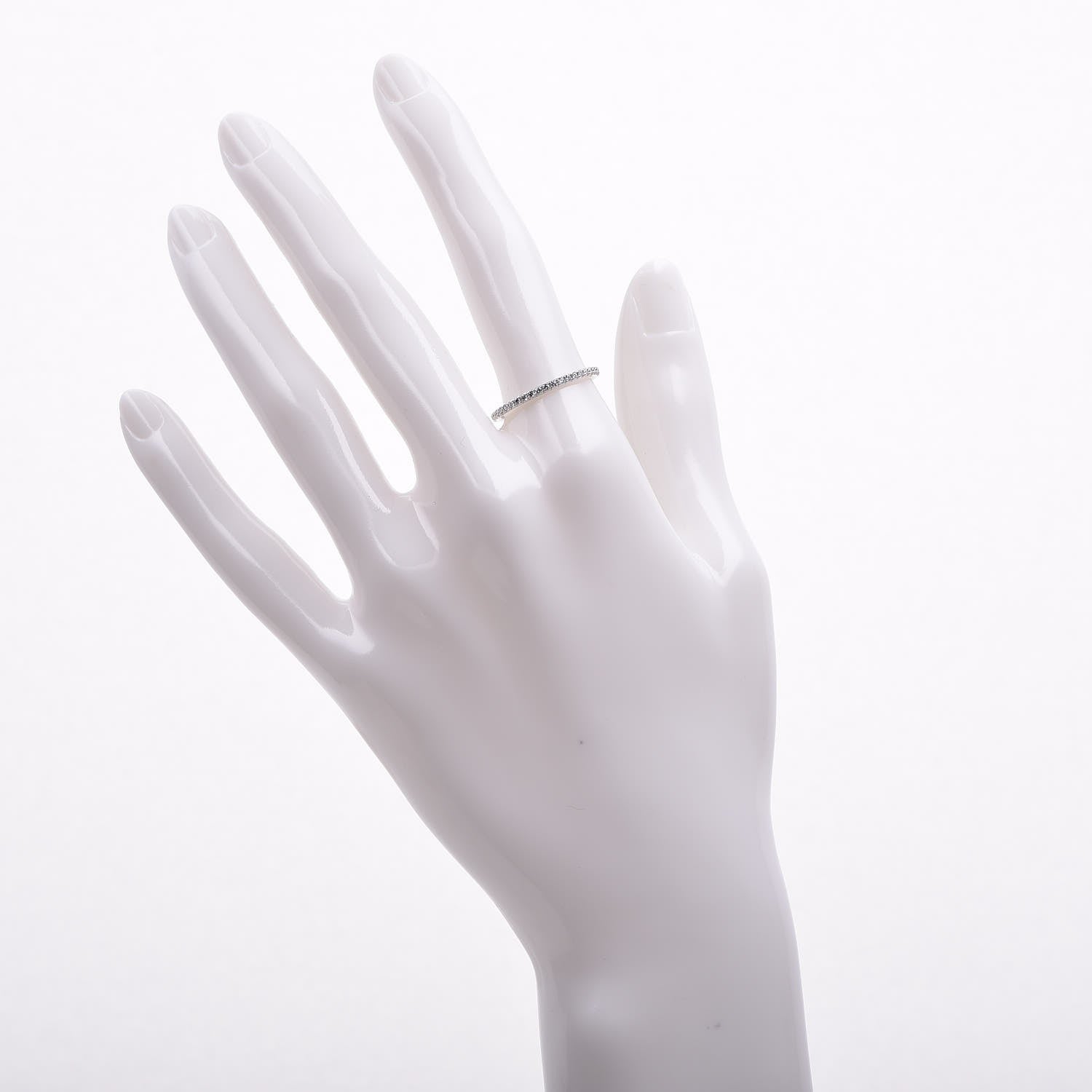 Tiffany 18K White Gold Diamond Metro Ring 54.5 7 2 of 4