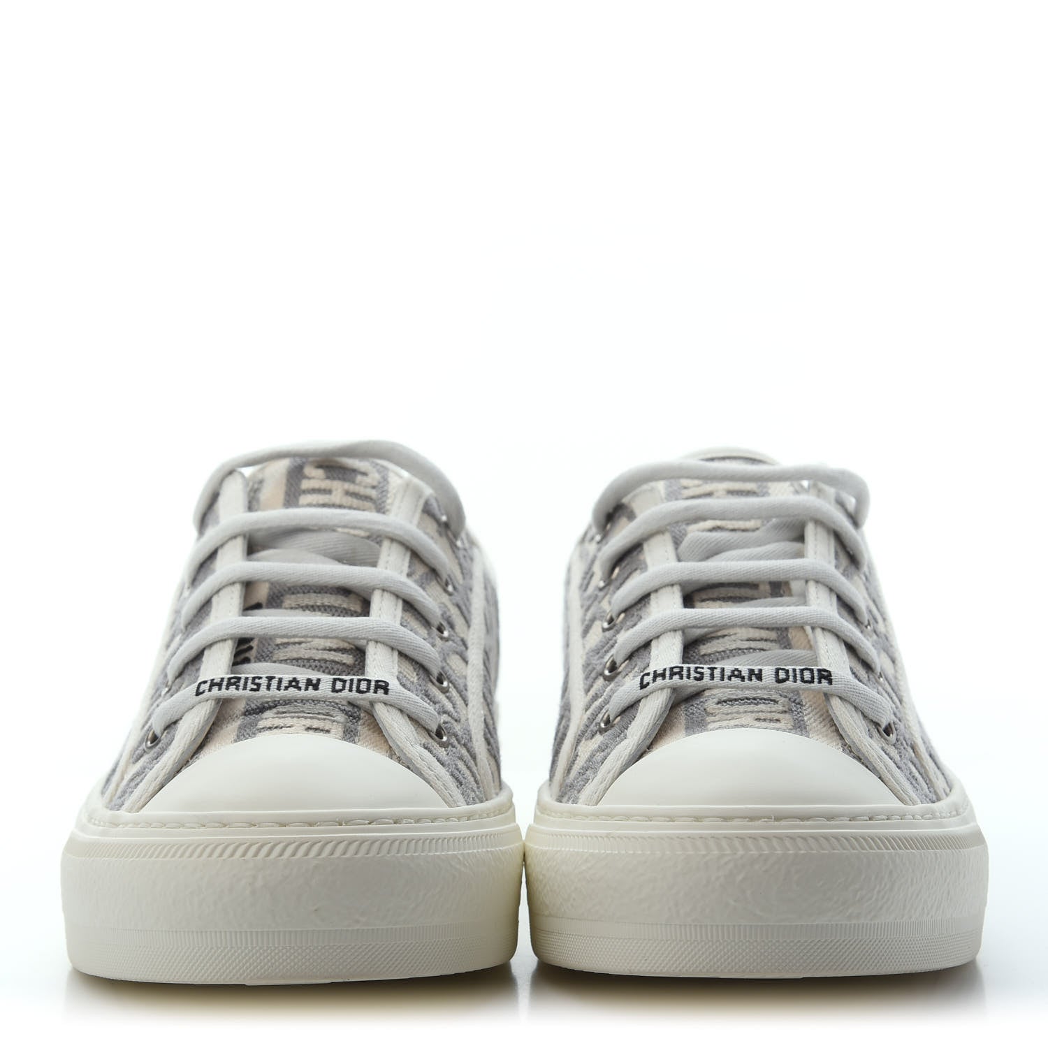 Christian Dior Canvas Oblique Walk'N'Dior Low Top Sneakers 40 Grey Stone 2 of 4