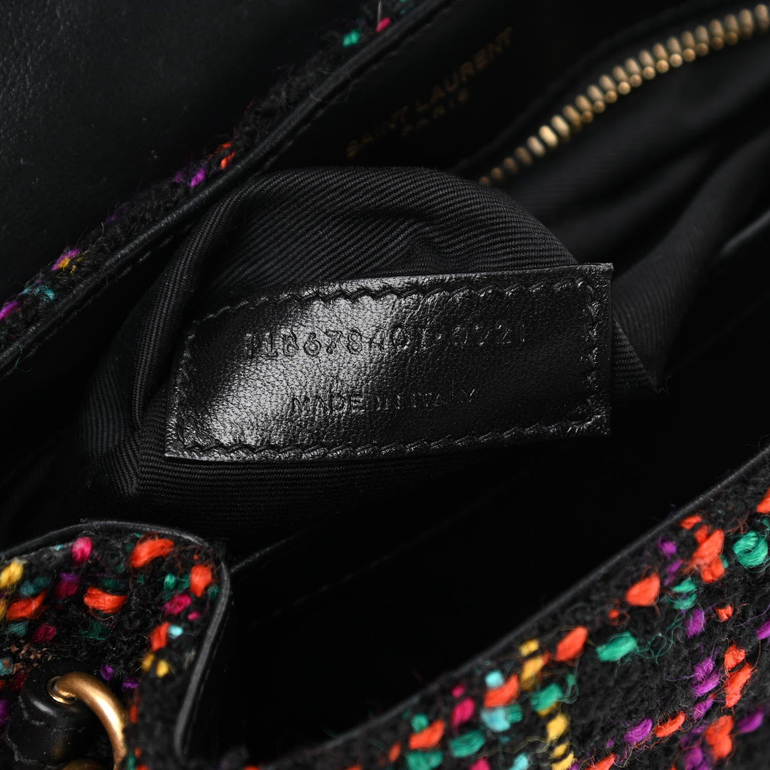 Saint Laurent Tweed Toy Loulou Shoulder Bag Black 7 of 15