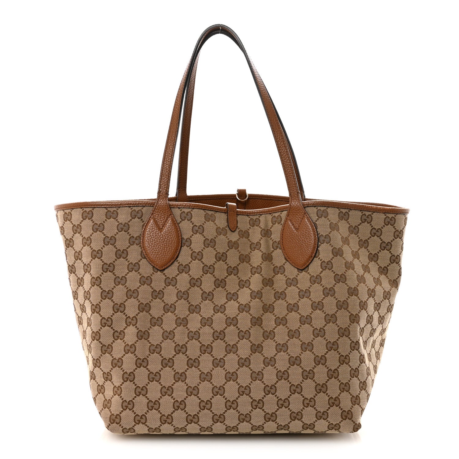 Gucci Grained Calfskin Monogram Large Totissima Reversible Tote Brown 1 of 11