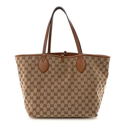 Gucci Grained Calfskin Monogram Large Totissima Reversible Tote Brown 1 of 11