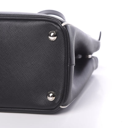 Prada Saffiano Small Galleria Double Zip Tote Black Talco 12 of 13