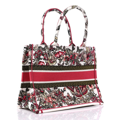 Christian Dior Canvas Embroidered Medium Butterfly Print Book Tote Multicolor 3 of 9