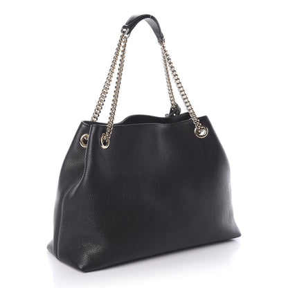 Gucci Pebbled Calfskin Medium Soho Chain Shoulder Bag Black 4 of 10