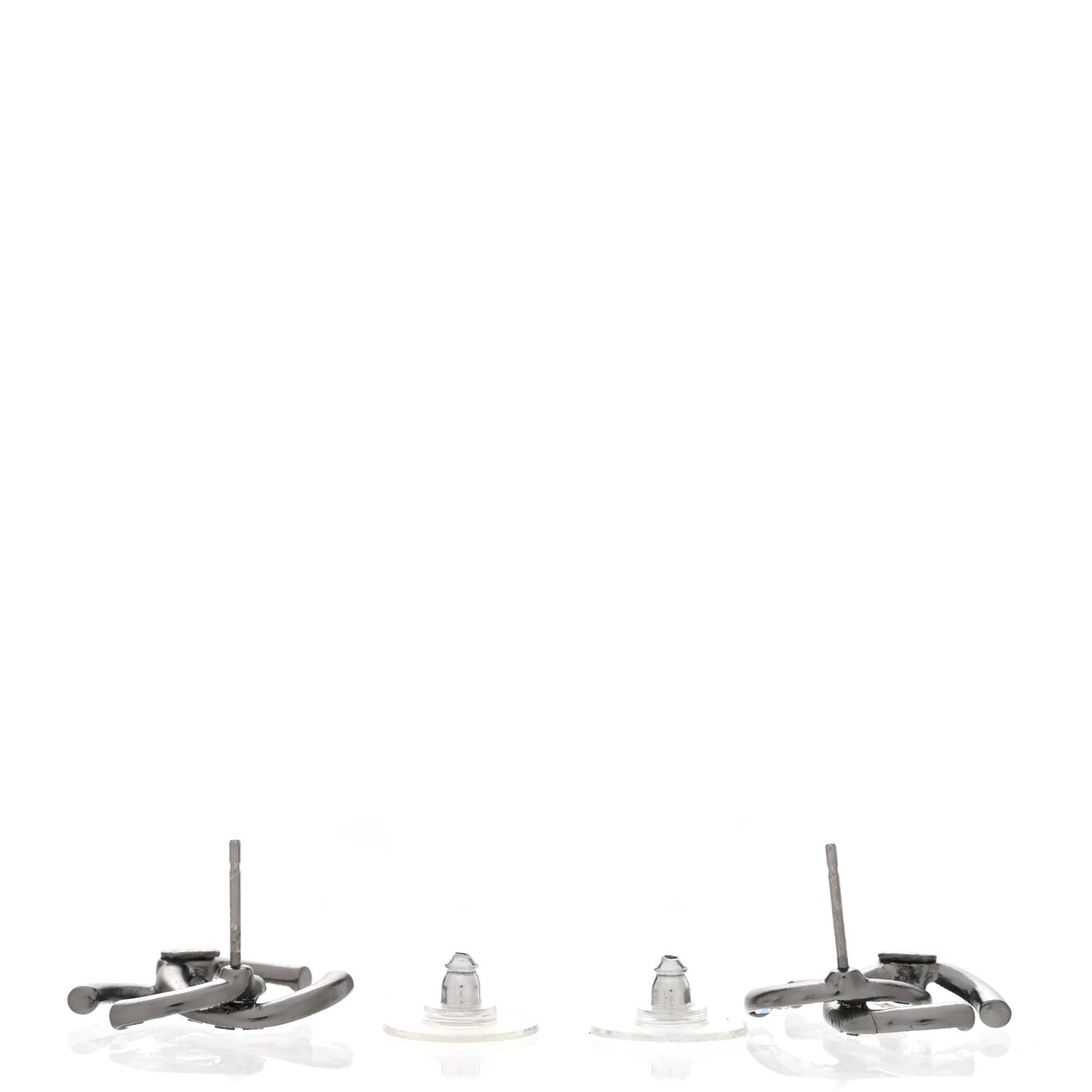Crystal Baguette CC Earrings Ruthenium