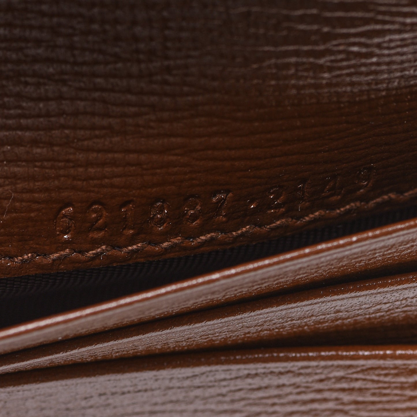 GG Supreme Monogram Horsebit 1955 Card Case Wallet Beige Ebony Brown Sugar