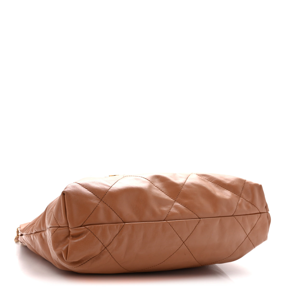 Shiny Calfskin Quilted Small Chanel 22 Beige