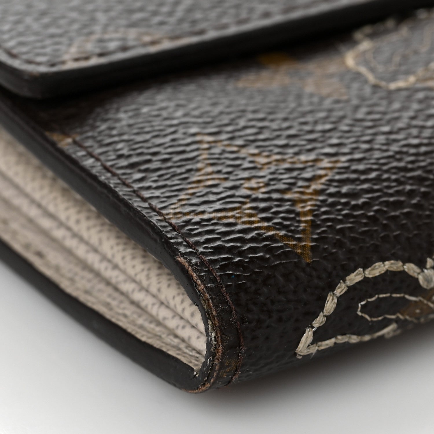 Louis Vuitton Monogram Dentelle Sarah Wallet Silver 9 of 10