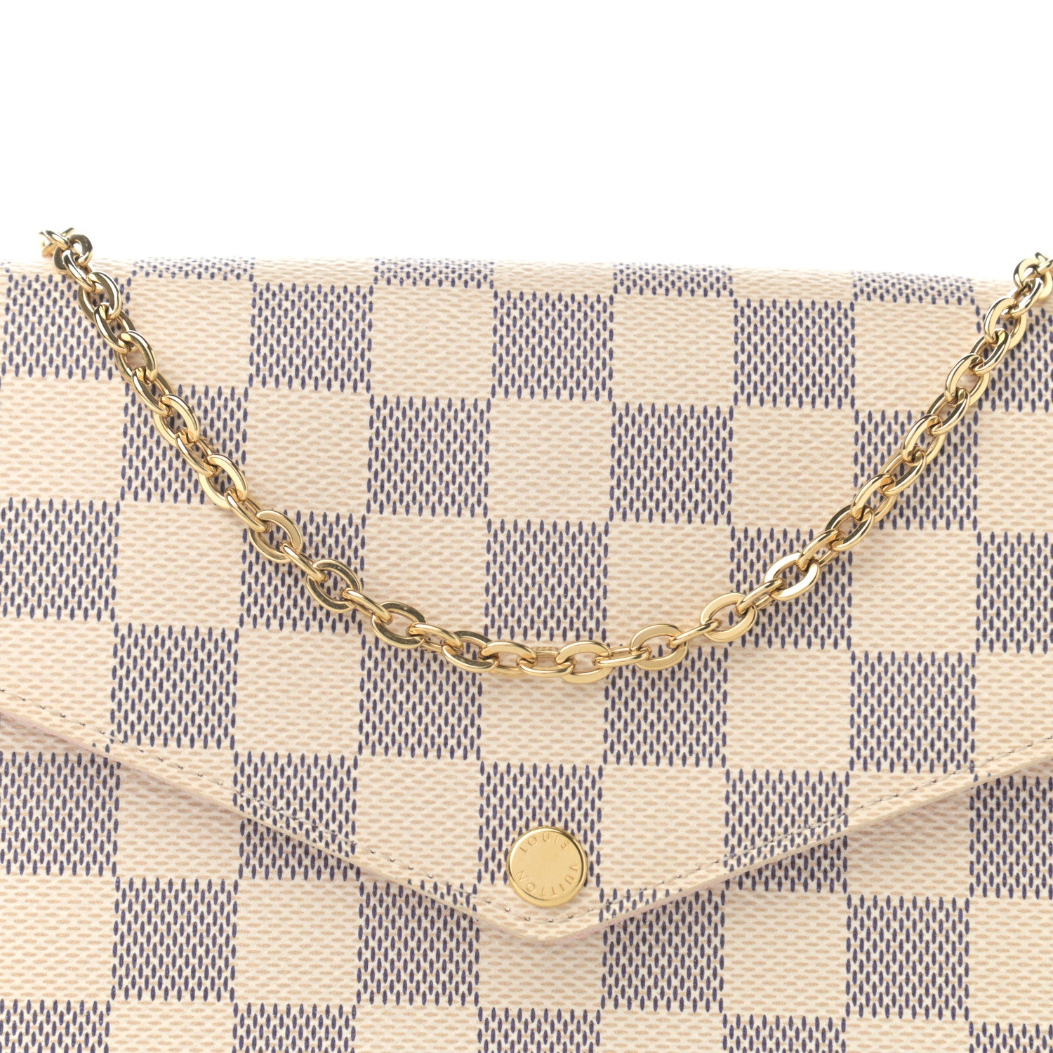 Louis Vuitton Damier Azur Pochette Felicie Chain Wallet Rose Ballerine 10 of 13