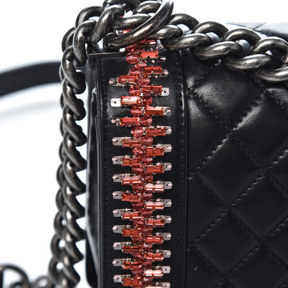 Chanel Lambskin Embellished Medium Boy Flap Black 8 of 9