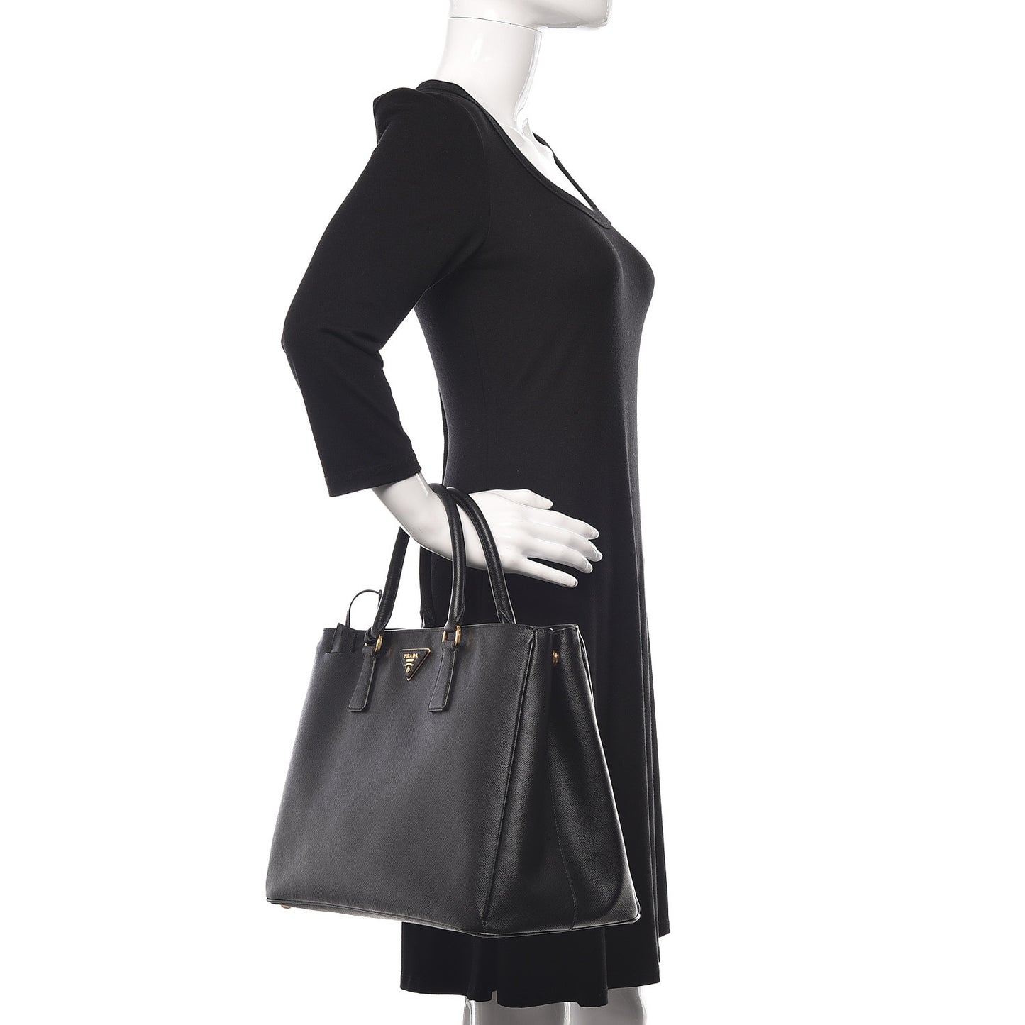 Saffiano Lux Large Tote Black