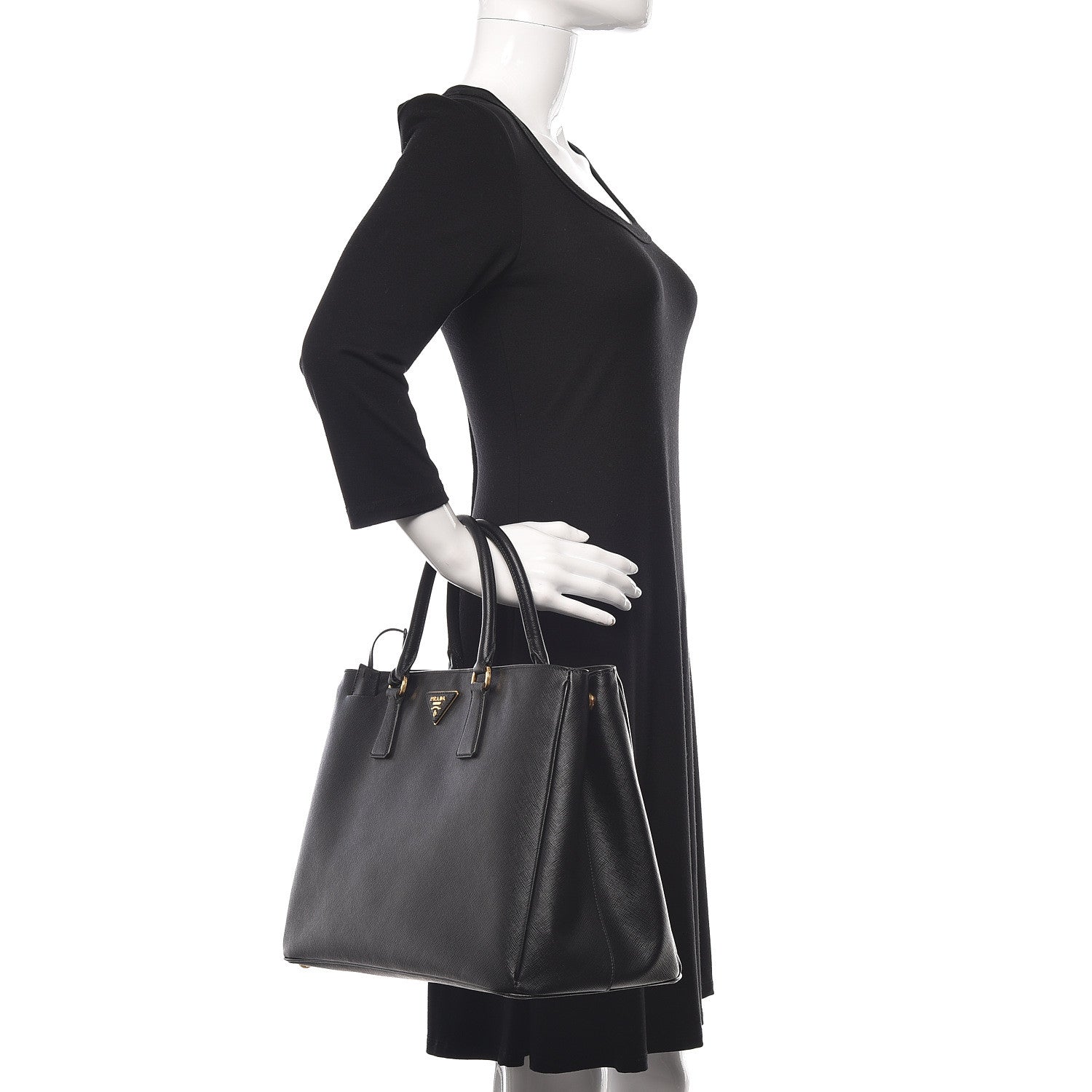 Prada Saffiano Lux Large Tote Black 2 of 10
